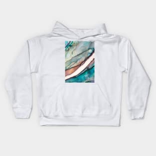 Green, Pink and Gold Abstract Art Kids Hoodie